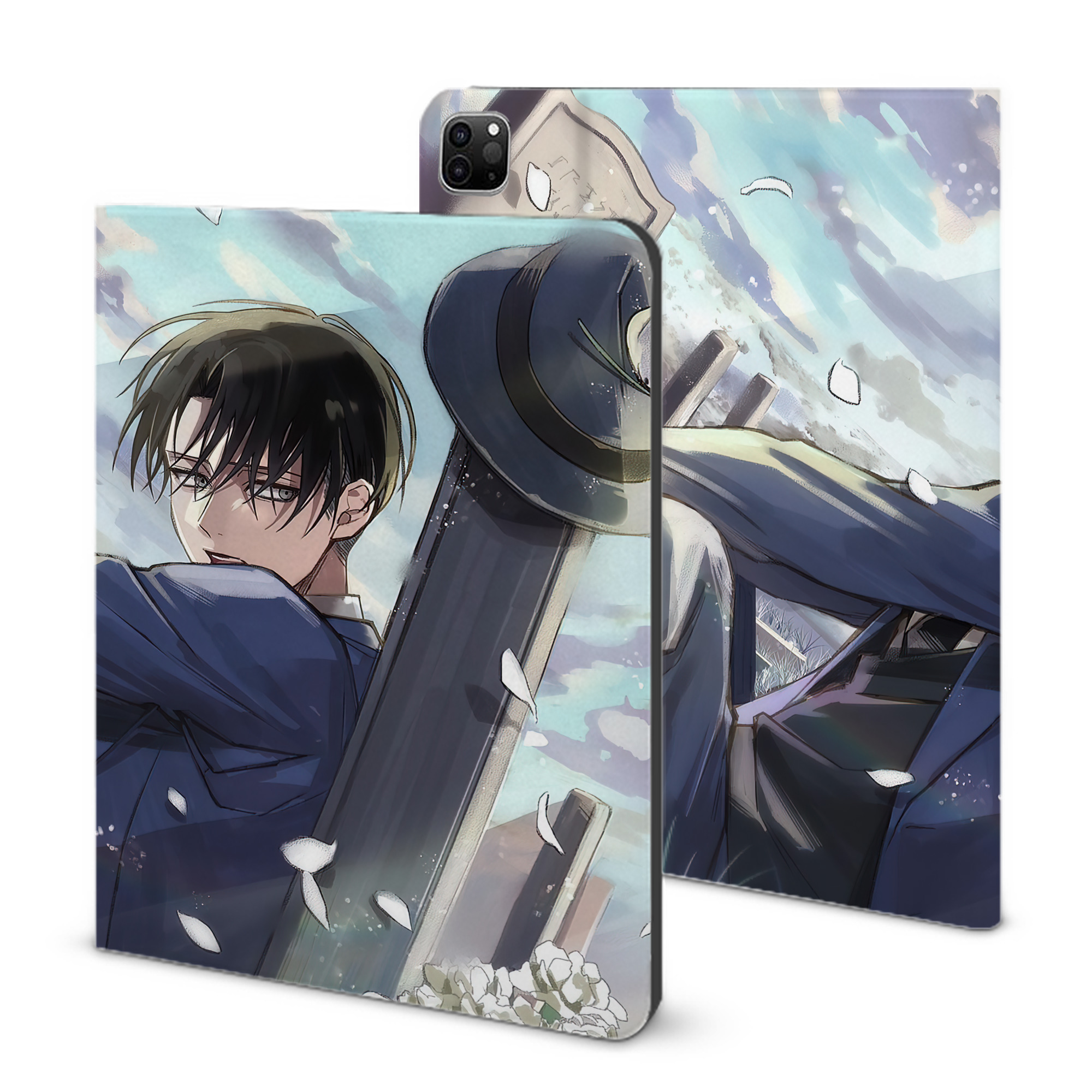 （画像用） 進撃の巨人 Attack on Titan IPad ケース ブック型 PUレザー TPU 耐衝撃 軽量 薄型 ペン収納なし 全面保護 IPad 各モデル対応